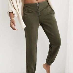 aerie Olive Green Track Joggers